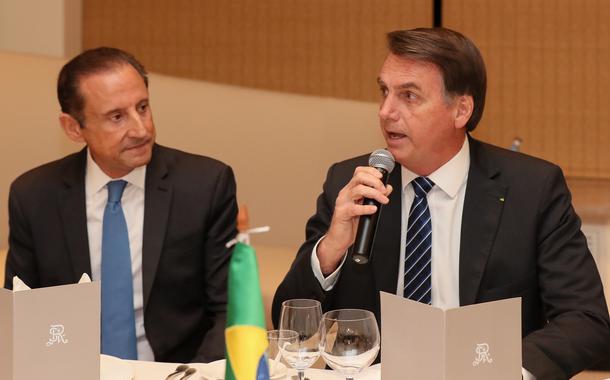 Paulo Skaf e Jair Bolsonaro na China (Foto: Isac Nóbrega/PR) Paulo Skaf e Jair Bolsonaro na China