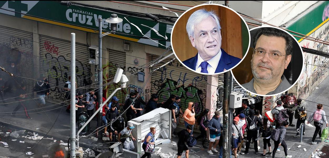 Rui Costa Pimenta, Piñera e imagens de protestos no Chile Rui Costa Pimenta, Piñera e imagens de protestos no Chile