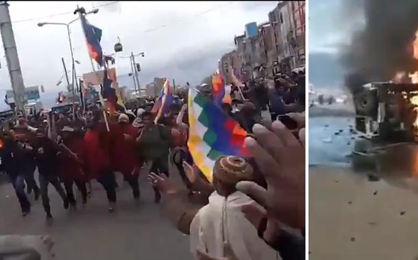 Apoiadores de Evo Morales protestam em La Paz (Foto: REUTERS / David Mercado) Apoiadores de Evo Morales protestam em La Paz