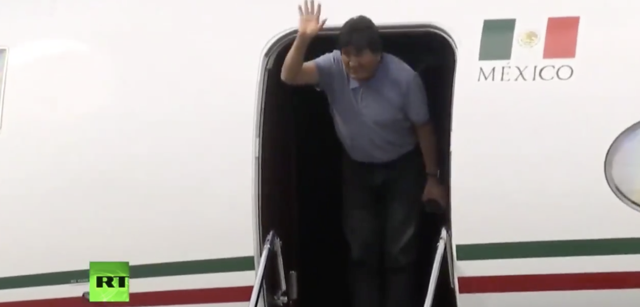 Evo Morales chega ao México (Foto: Reprodução) Evo Morales chega ao México