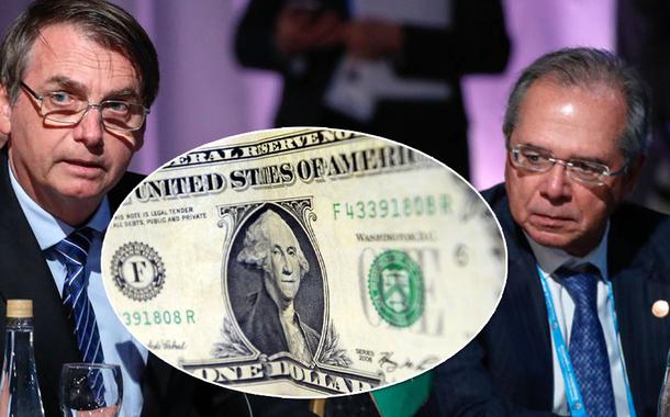 Jair Bolsonaro, Paulo Guedes e dólar (Foto: Agência Brasil) Jair Bolsonaro, Paulo Guedes e dólar
