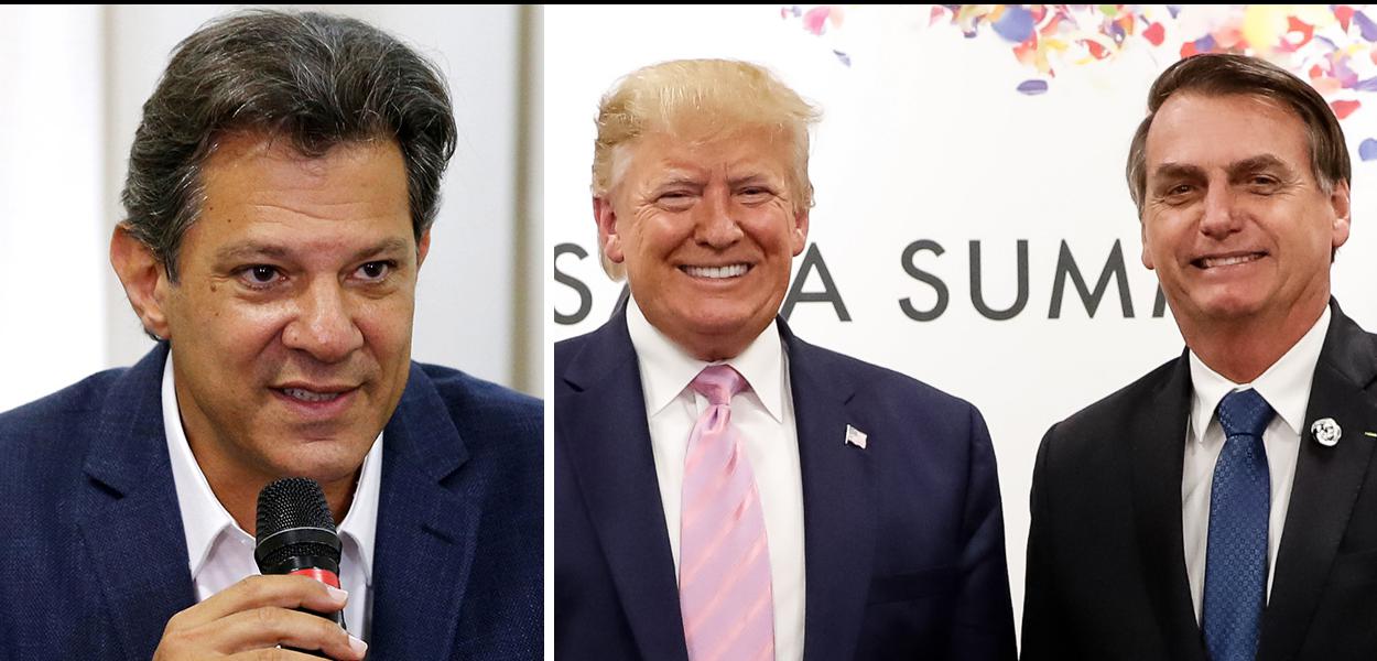 Haddad critica política de Bolsonaro diante de Trump (Foto: Reutes | Alan Santos/PR) Haddad critica política de Bolsonaro diante de Trump