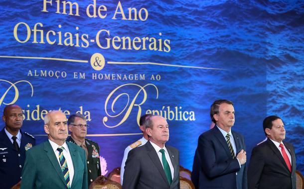 Jair Bolsonaro em almoço com militares (Foto: Marcos Corrêa/PR) Jair Bolsonaro em almoço com militares