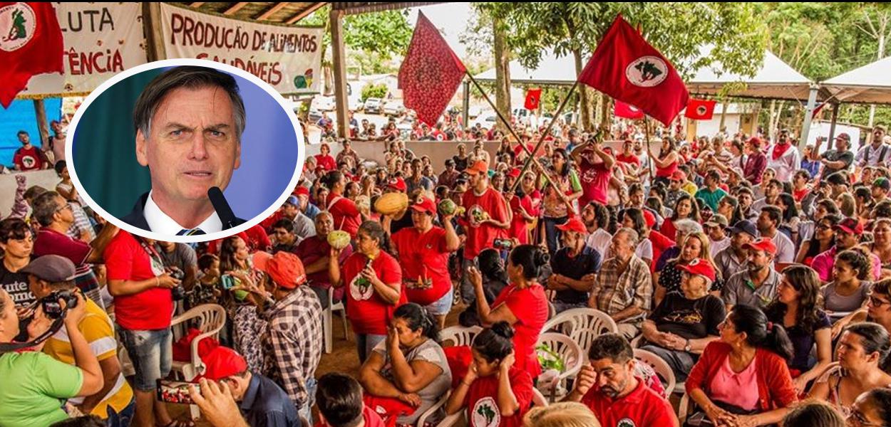 Jair Bolsonaro e manifestação do MST Jair Bolsonaro e manifestação do MST