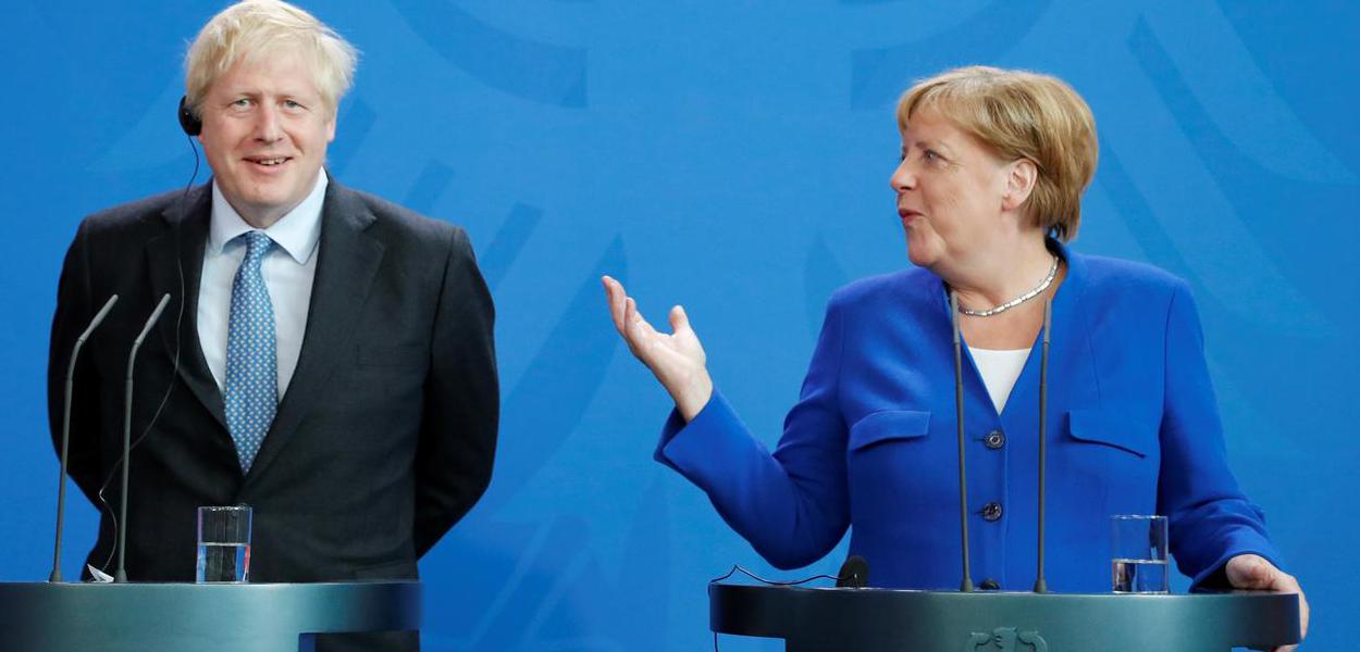 Boris Johnson e Angela Merkel (Foto: Reuters) Boris Johnson e Angela Merkel