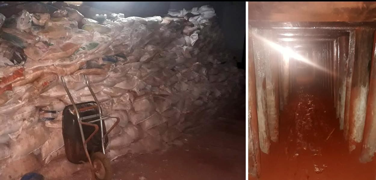 Túnel que levaria ao Banco do Brasil (Foto: Polícia Civil/Divulgação) Túnel que levaria ao Banco do Brasil