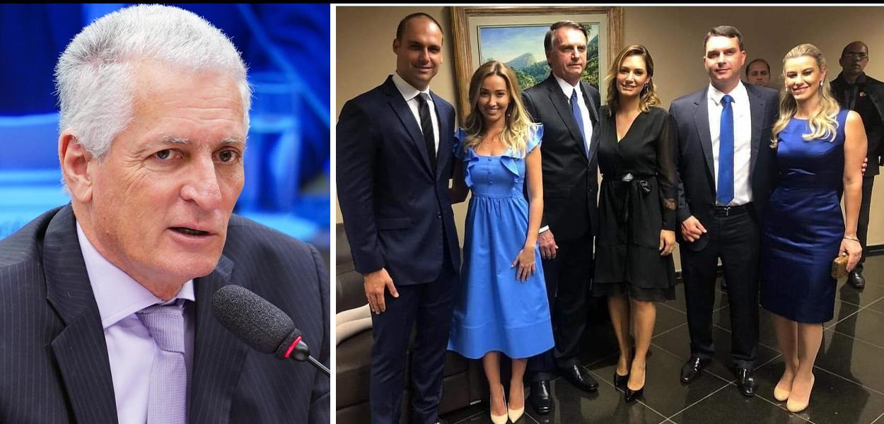 Rogério Correia e Família Bolsonaro (Foto: Pablo valadares | Reprodução Facebook) Rogério Correia e Família Bolsonaro
