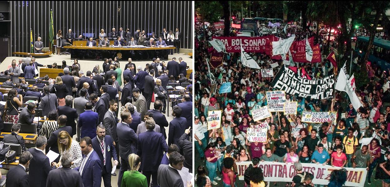 (Foto: Gustavo Bezerra/Câmara | Nívea Magno/Estudantes NINJA)