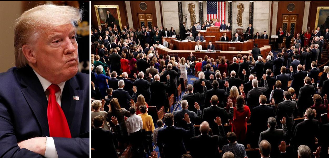 Donald Trump e Câmara dos Representantes dos Estados Unidos (Foto: Reuters) Donald Trump e Câmara dos Representantes dos Estados Unidos
