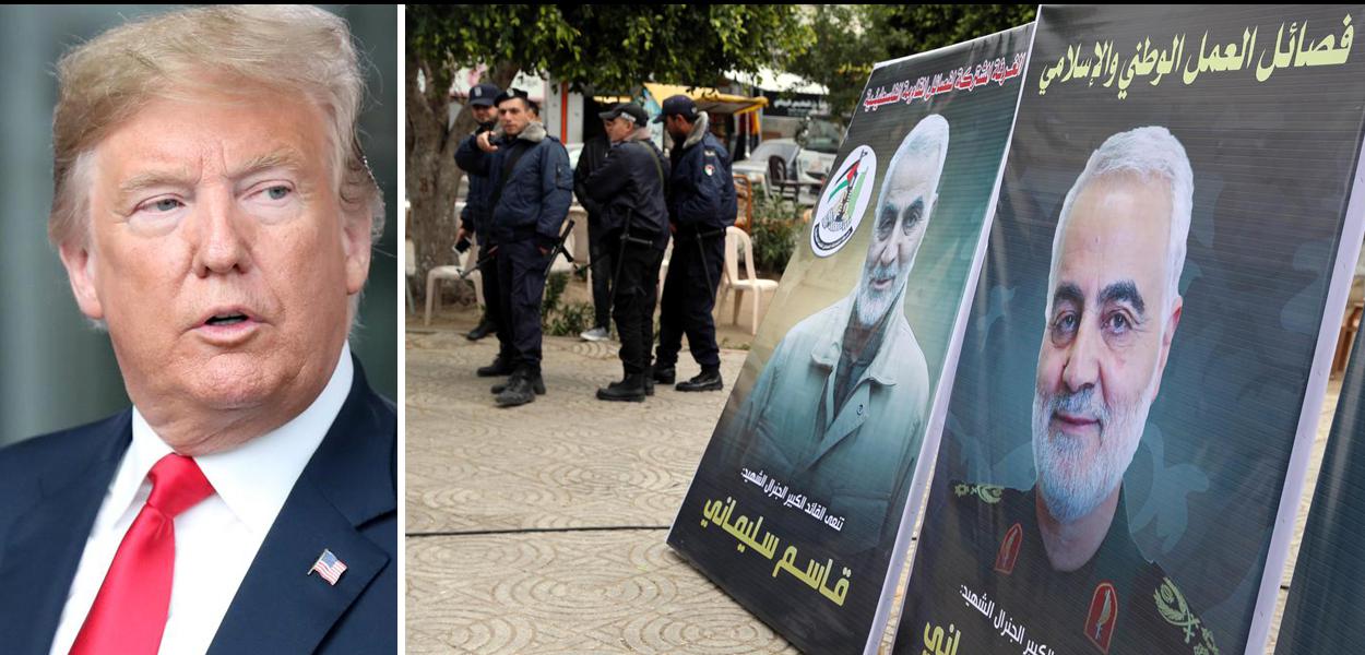 Donald Trump e homenagem a Qassem Soleimani (Foto: Reuters) Donald Trump e homenagem a Qassem Soleimani