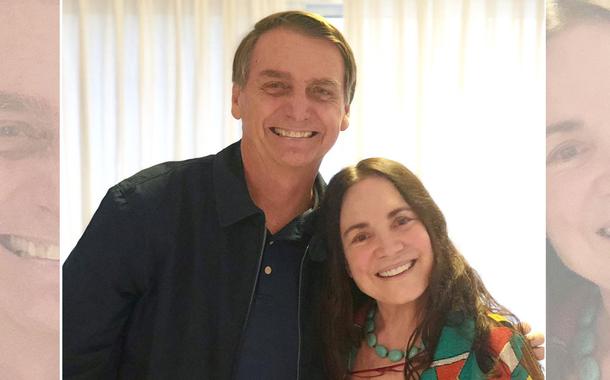 Jair Bolsonaro e Regina Duarte (Foto: Reprodução) Jair Bolsonaro e Regina Duarte