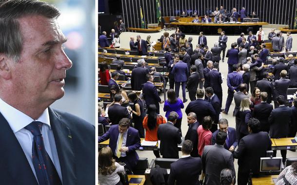 Jair Bolsonaro e plenário da Câmara dos Deputados (Foto: José Cruz/Agência Brasil | Luis Macedo/Câmara dos Deputados) Jair Bolsonaro e plenário da Câmara dos Deputados