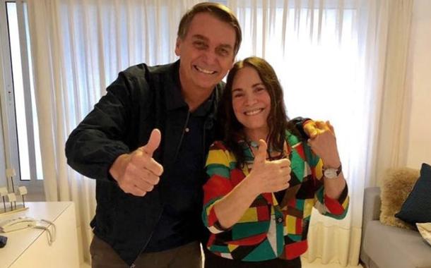 Jair Bolsonaro e Regina Duarte (Foto: Reprodução) Jair Bolsonaro e Regina Duarte