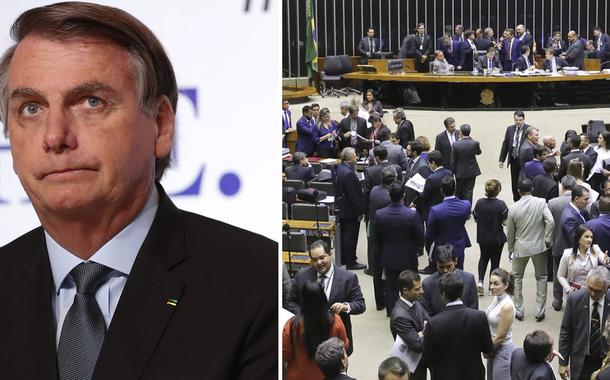 Jair Bolsonaro e plenário da Câmara dos Deputados (Foto: Alan Santos/PR | Luis Macedo/Câmara dos Deputados) Jair Bolsonaro e plenário da Câmara dos Deputados