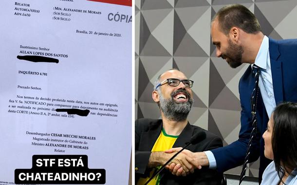 Allan dos Santos e Eduardo Bolsonaro (Foto: Reprodução | Agência Câmara) Allan dos Santos e Eduardo Bolsonaro