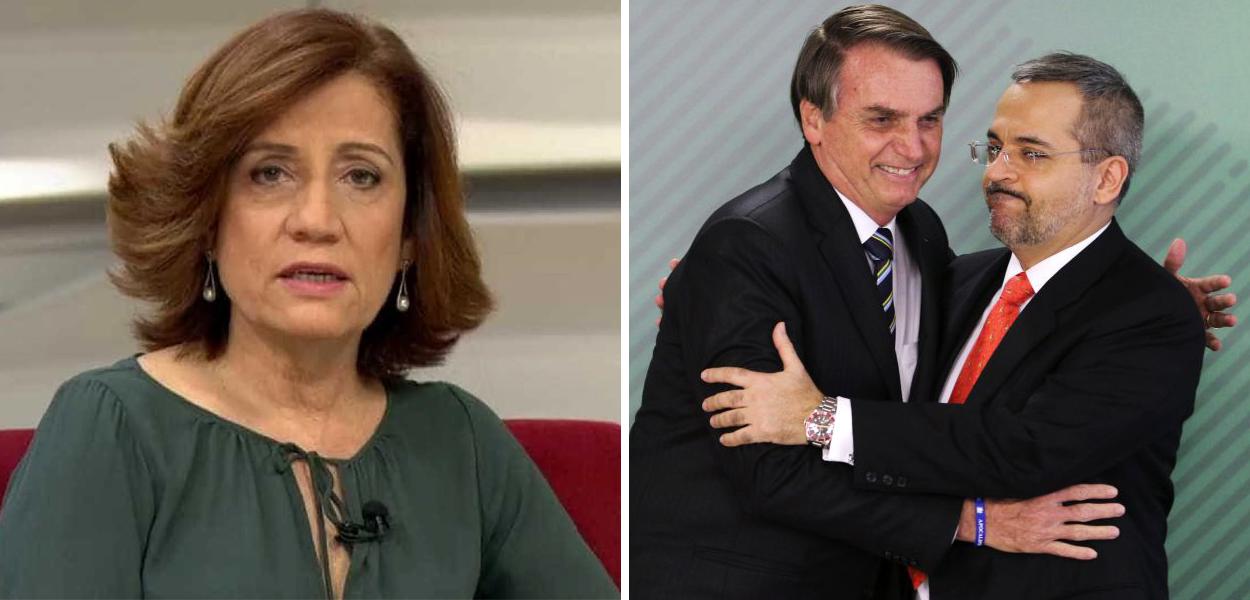 Miriam Leitão, Jair Bolsonaro e Abraham Weintraub (Foto: Reprodução | ABr) Miriam Leitão, Jair Bolsonaro e Abraham Weintraub