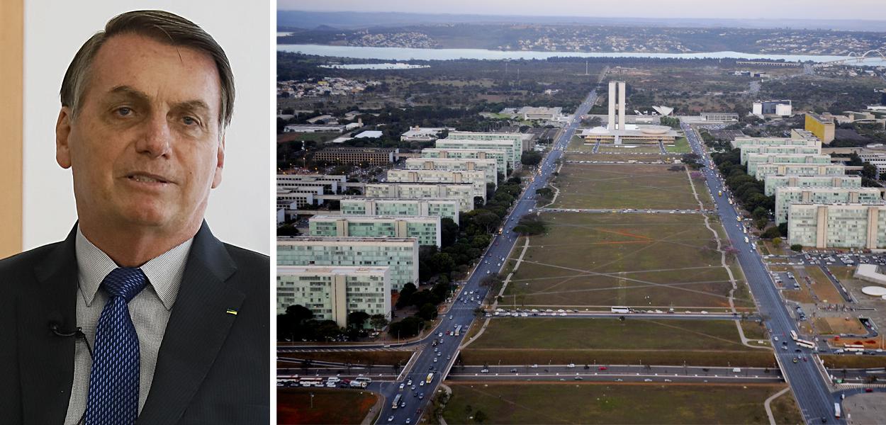 Jair Bolsonaro; Esplanada dos Ministérios em Brasília-DF (Foto: Isac Nóbrega/PR | Ana Volpe/Agência Senado) Jair Bolsonaro; Esplanada dos Ministérios em Brasília-DF