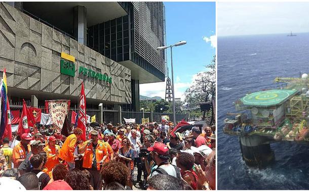 Petroleiro em greve recebem solidariedade internacional (Foto: Esq.: Clívia Mesquita - Brasil de Fato / Dir.: ABR) Petroleiro em greve recebem solidariedade internacional