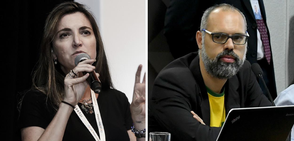 Patricia Campos Mello e Allan dos Santos (Foto: Alice Vergueiro/Abraji | Roque de Sá/Agência Senado) Patricia Campos Mello e Allan dos Santos
