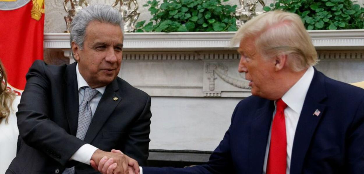 Lenín Moreno e Trump (Foto: Tom Brenner/Reuters) Lenín Moreno e Trump