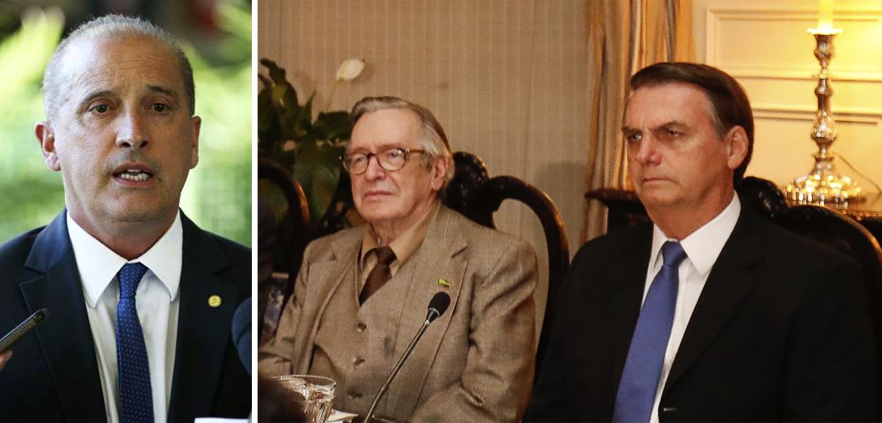 Onyx Lorenzoni, Olavo de Carvalho e Jair Bolsonaro Onyx Lorenzoni, Olavo de Carvalho e Jair Bolsonaro