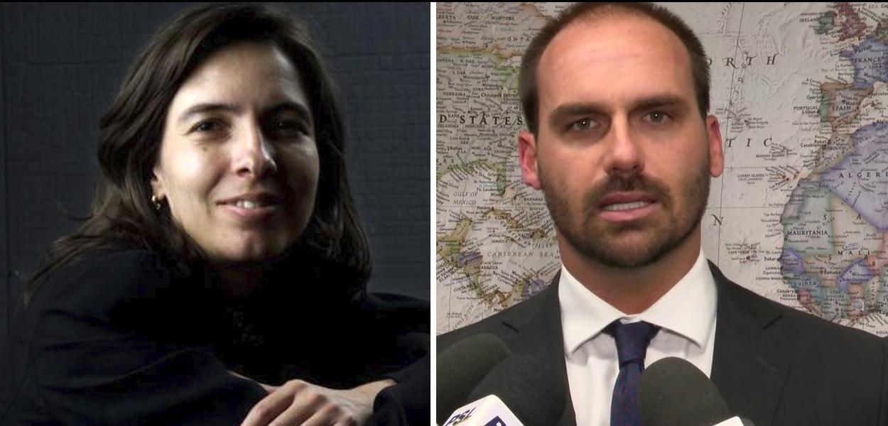 Mônica Bergamo responde Eduardo Bolsonaro. (Foto: Reprodução) Mônica Bergamo responde Eduardo Bolsonaro.