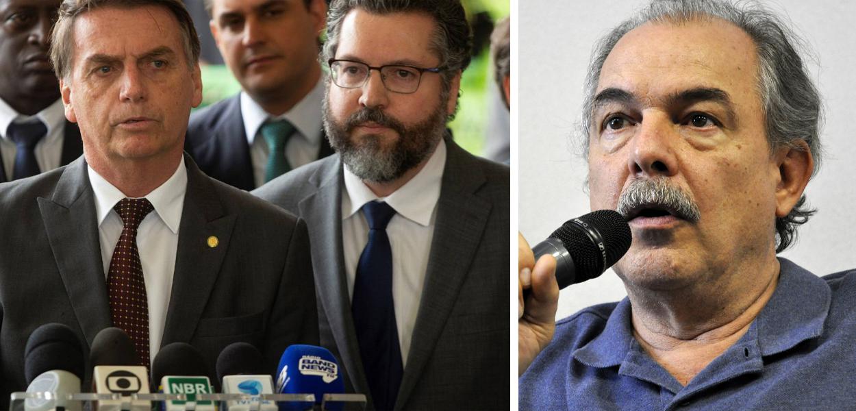 Jair Bolsonaro, Ernesto Araújo e Aloizio Mercadante Jair Bolsonaro, Ernesto Araújo e Aloizio Mercadante