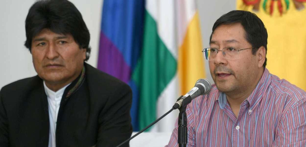 Evo Morales e Luis Arce (Foto: Reprodução/Twitter) www.brasil247.com - Evo Morales e Luis Arce