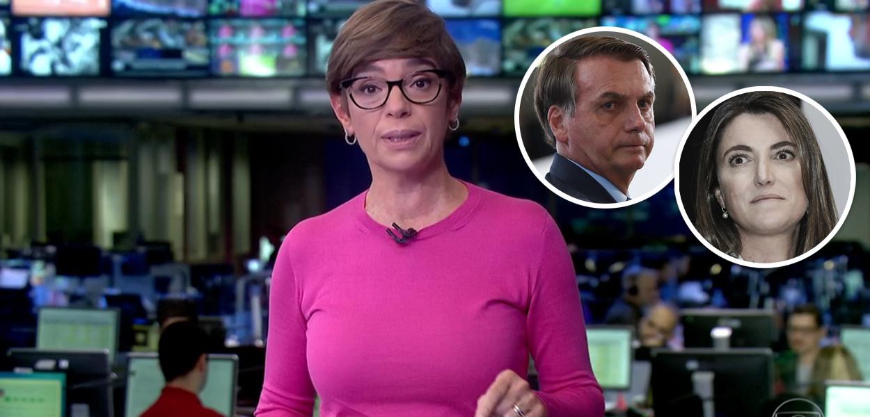 Renata Lo Prete, Jair Bolsonaro e Patricia Campos Mello (Foto: Reprodução | PR | Abraji) Renata Lo Prete, Jair Bolsonaro e Patricia Campos Mello