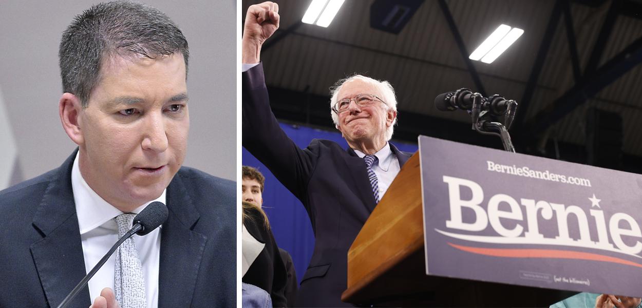 Glenn Greenwald e Bernie Sanders (Foto: Agência Senado | Reuters) Glenn Greenwald e Bernie Sanders