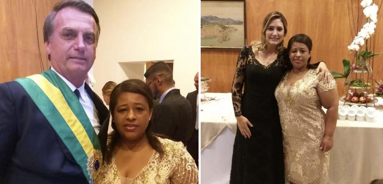 Rainê dos Santos com Jair Bolsonaro e Michelle Bolsonaro (Foto: Reprodução) Rainê dos Santos com Jair Bolsonaro e Michelle Bolsonaro