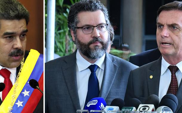 Nicolás Maduro, Ernesto Araújo e Jair Bolsonaro (Foto: Reuters | PR) Nicolás Maduro, Ernesto Araújo e Jair Bolsonaro