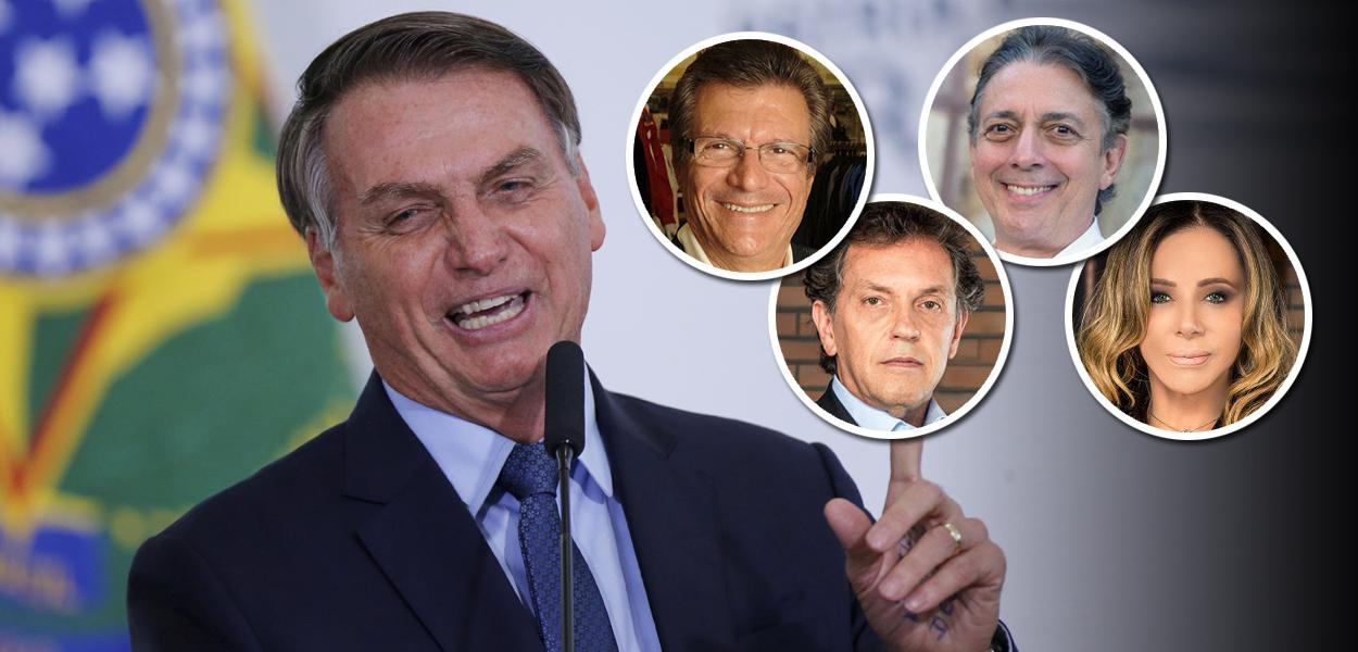 Jair Bolsonaro, Sebastião Bomfim, João Appolinário, Afrânio Barreira e Cris Arcangeli (Foto: Reuters | Reprodução) Jair Bolsonaro, Sebastião Bomfim, João Appolinário, Afrânio Barreira e Cris Arcangeli