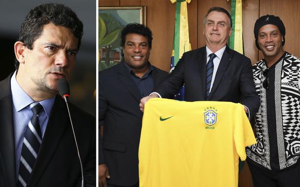 Sérgio Moro; Assis, Jair Bolsonaro e Ronaldinho