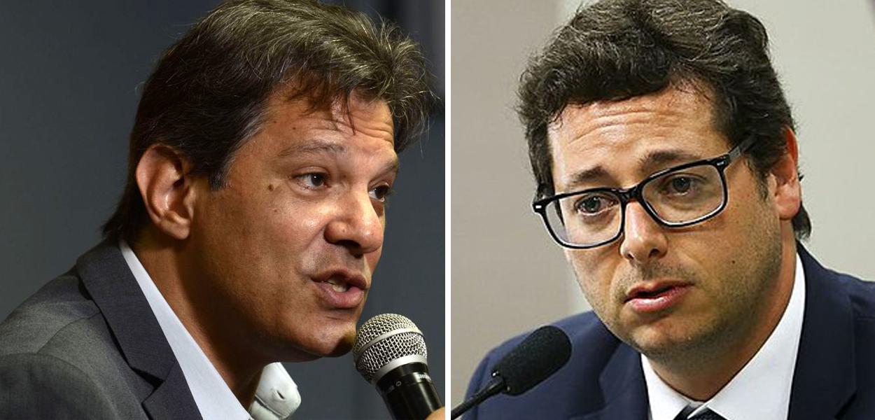Fernando Haddad e Fábio Wajngarten (Foto: Agência Brasil) www.brasil247.com - Fernando Haddad e Fábio Wajngarten