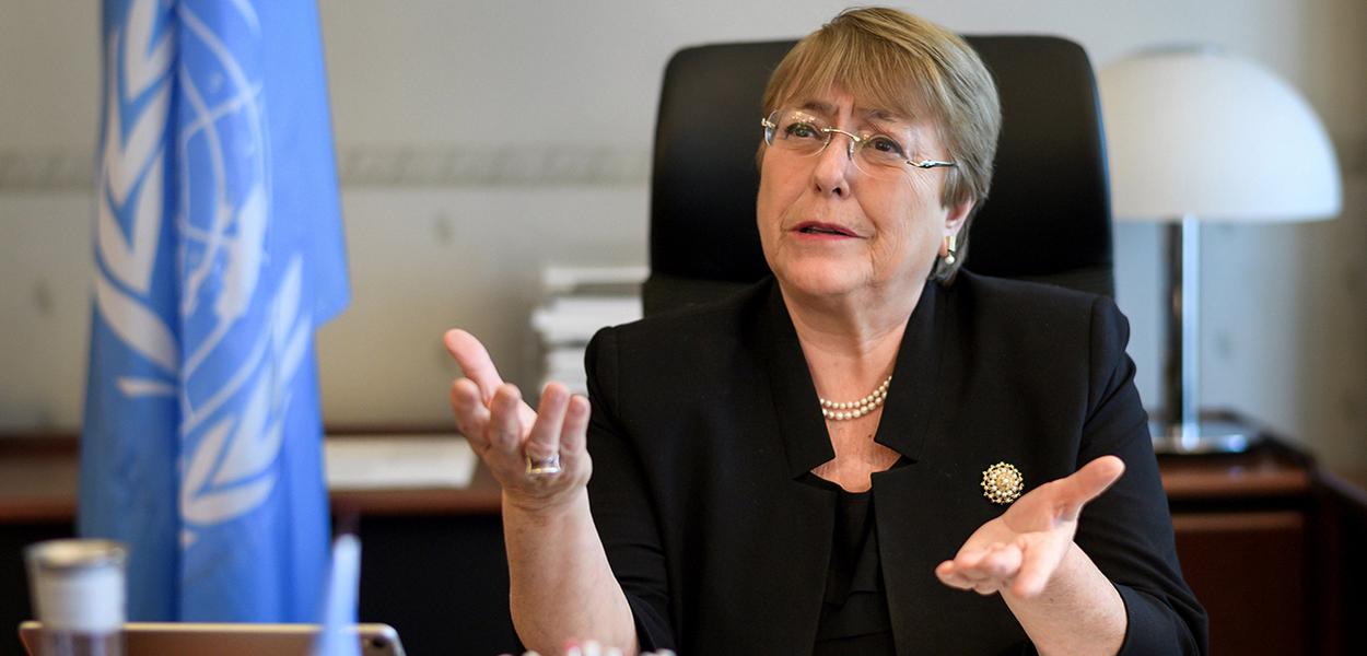 Michelle Bachelet, alta comissária da ONU para os Direitos Humanos (Foto: Fabrice Coffrini/Pool via REUTERS) Michelle Bachelet, alta comissária da ONU para os Direitos Humanos