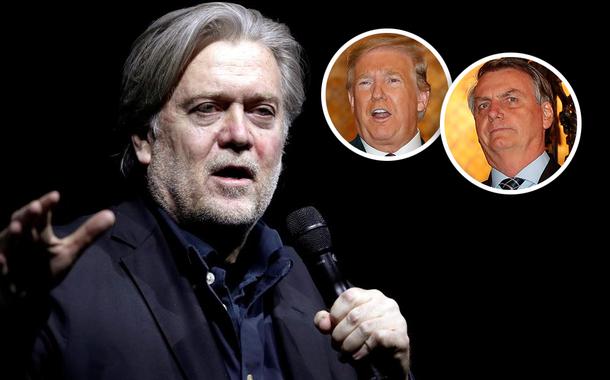Steave Bannon, Donald Trump e Jair Bolsonaro (Foto: Reuters | PR) Steave Bannon, Donald Trump e Jair Bolsonaro