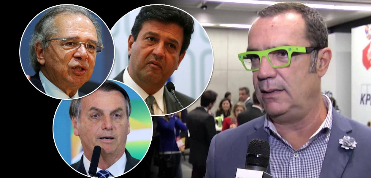 Paulo Guedes, Jair Bolsonaro, Luiz Henrique Mandetta e Tito Bessa (Foto: Agência Brasil - EBC | Reprodução) Paulo Guedes, Jair Bolsonaro, Luiz Henrique Mandetta e Tito Bessa