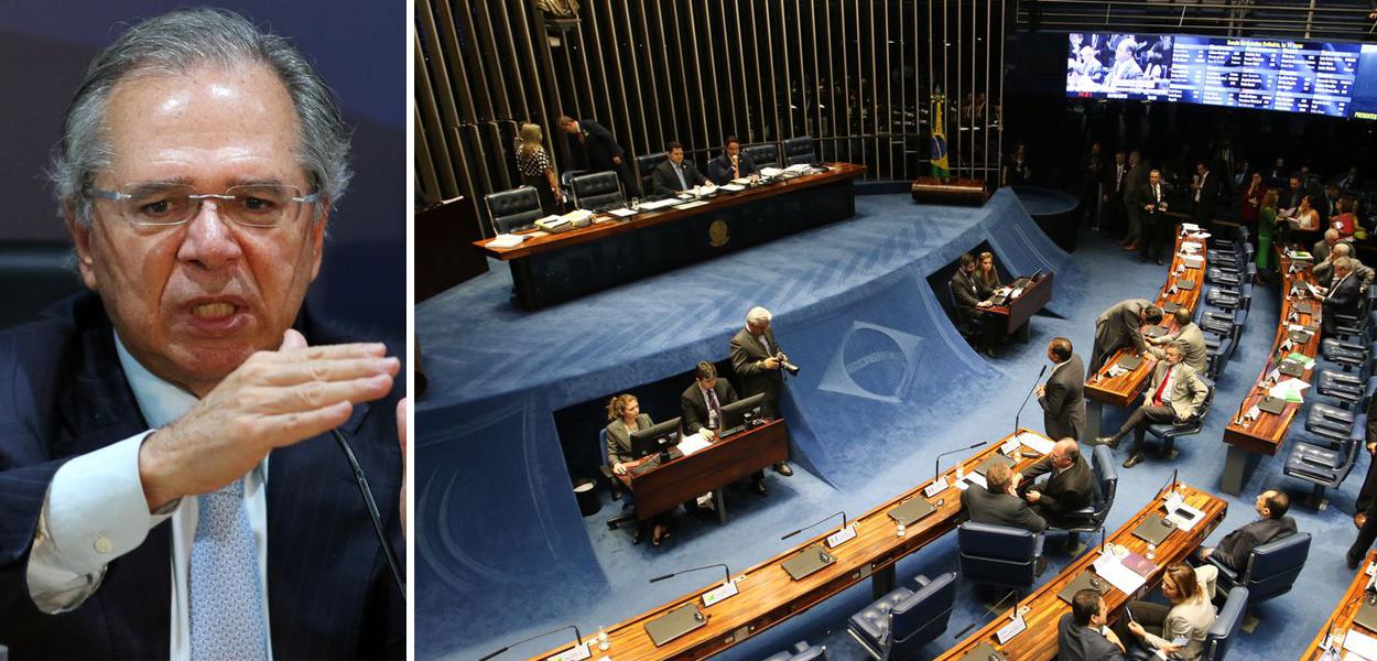 Ministro Paulo Guedes e Senado Federal (Foto: Agência Brasil) Ministro Paulo Guedes e Senado Federal