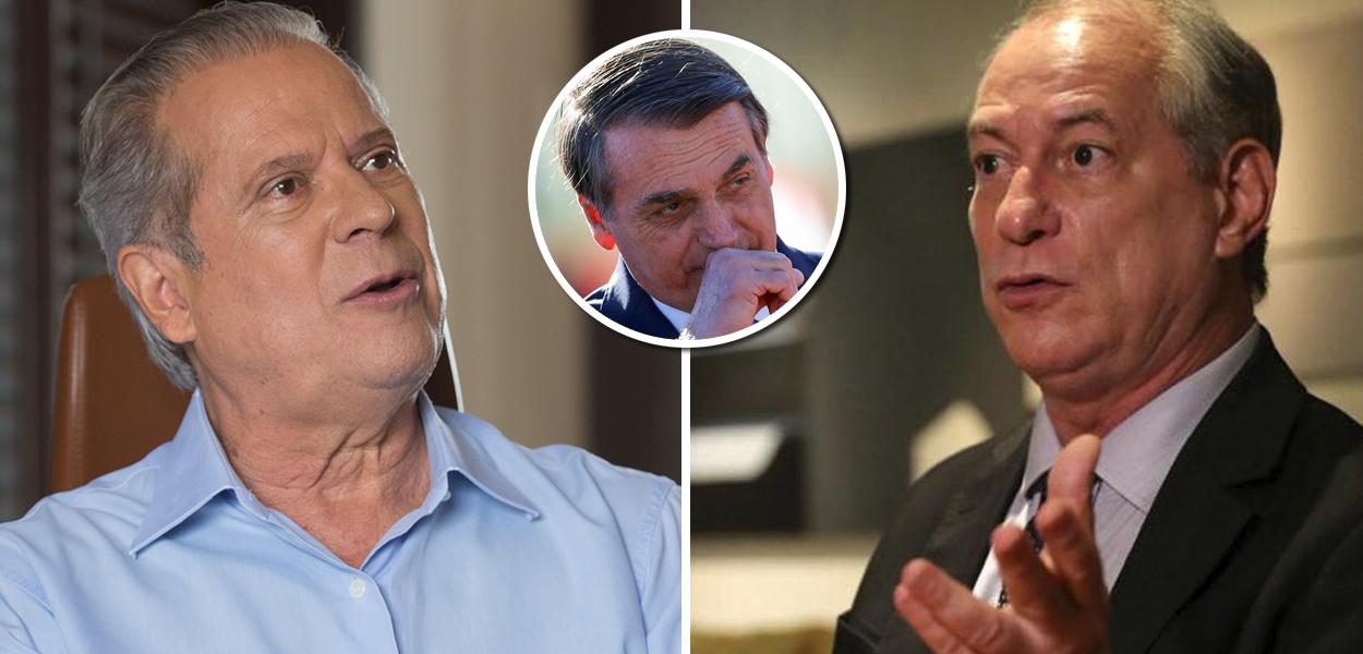 José Dirceu, Jair Bolsonaro e Ciro Gomes (Foto: Lula Marques | Reuters) José Dirceu, Jair Bolsonaro e Ciro Gomes