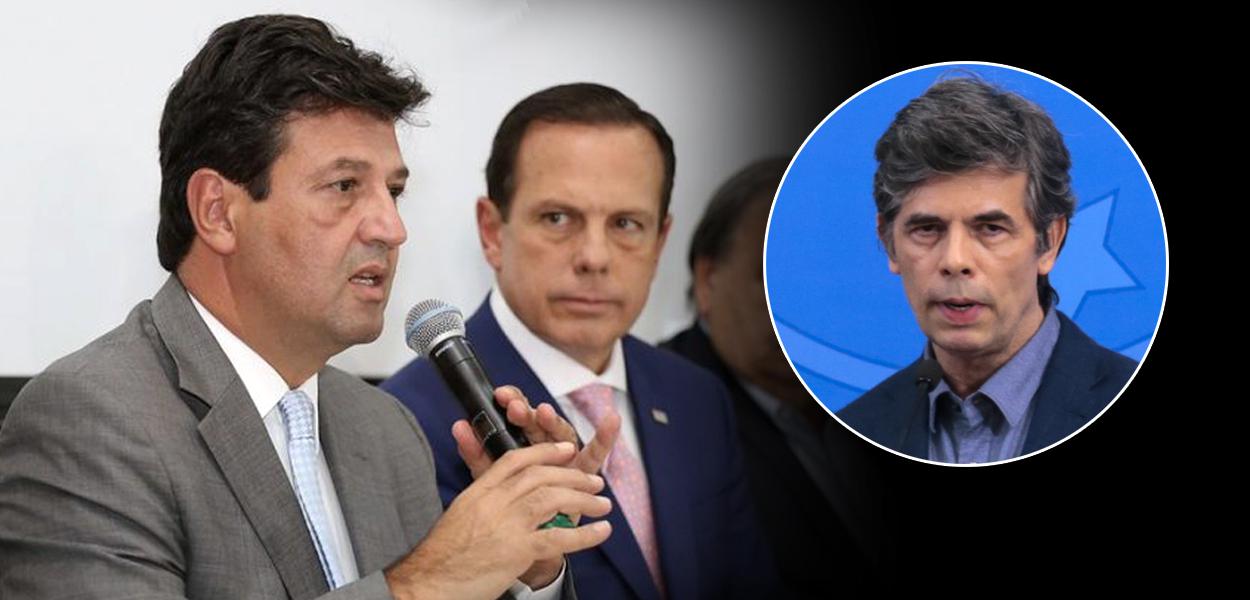 Luiz Henrique Mandetta, João Doria e Nelson Teich (Foto: Divulgação/Agência Brasil) Luiz Henrique Mandetta, João Doria e Nelson Teich