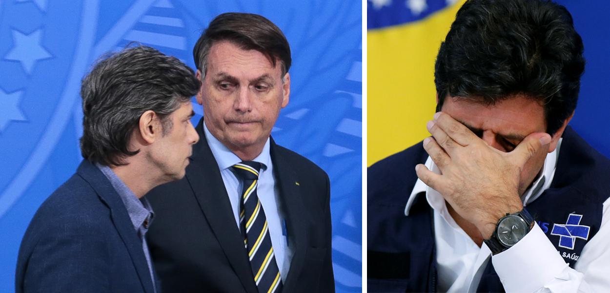 Nelson Teich, Jair Bolsonaro e Nelson Mandetta (Foto: Agência Brasil | Reuters) Nelson Teich, Jair Bolsonaro e Nelson Mandetta