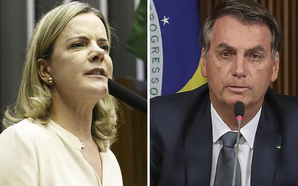 Presidente do PT, Gleisi Hoffmann (PR) aponta negligência de Jair Bolsonaro ao estimular o fim da quarentena (Foto: Esq.: Agência Câmara / Dir.: Marcos Corrêa - PR) Presidente do PT, Gleisi Hoffmann (PR) aponta negligência de Jair Bolsonaro ao estimular o fim da quarentena