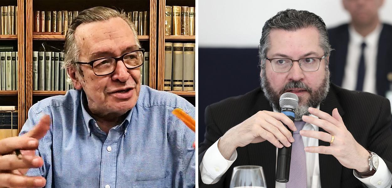 Olavo de Carvalho e Ernesto Araújo (Foto: Reprodução | Marcos Corrêa/PR) Olavo de Carvalho e Ernesto Araújo