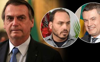 Jair Bolsonaro, Carlos Bolsonaro e Maurício Valeixo