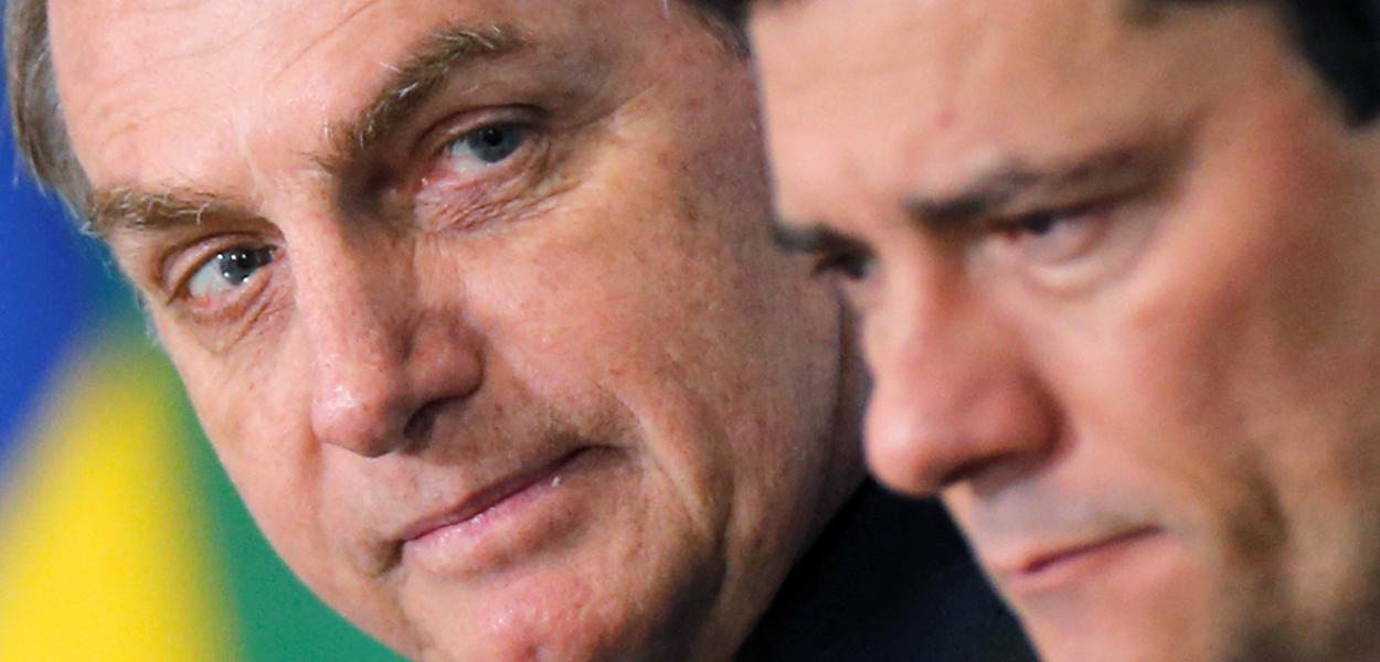 Bolsonaro e Moro participam de cerimônia no Palácio do Planalto em outubro do ano passado 03/10/2019 (Foto: REUTERS/Adriano Machado) Bolsonaro e Moro participam de cerimônia no Palácio do Planalto em outubro do ano passado 03/10/2019