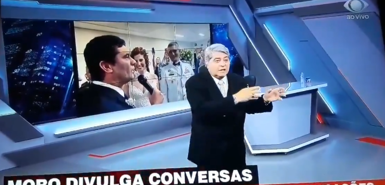 José Luiz Datena e Sérgio Moro (Foto: Reprodução) José Luiz Datena e Sérgio Moro