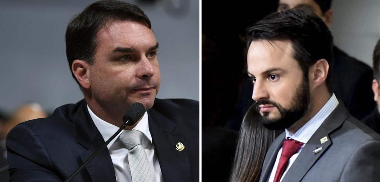 Flávio Bolsnaro e Felipe Cruz Pedri (Foto: Edilson Rodrigues/Senado | Reprodução) Flávio Bolsnaro e Felipe Cruz Pedri
