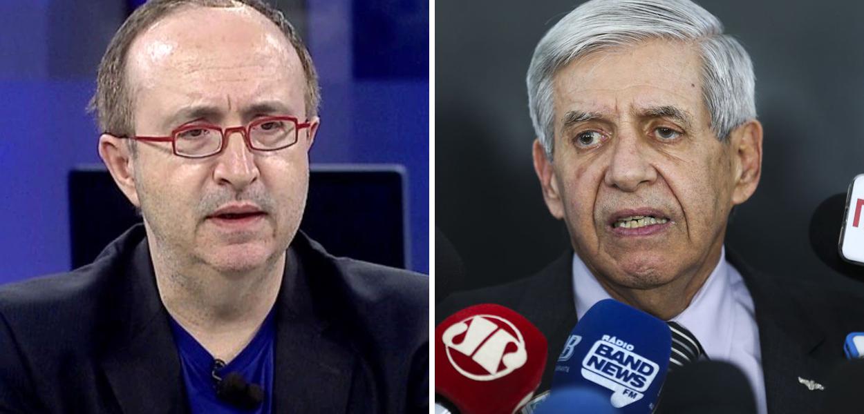 Reinaldo Azevedo e Augusto Heleno (Foto: Reprodução | ABr) Reinaldo Azevedo e Augusto Heleno