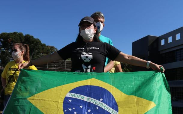 Bolsonarista em protesto (Foto: Eduardo Matysiak) Bolsonarista em protesto